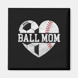 Ball Mum Heart Fun Baseball Soccer Mum Magnet