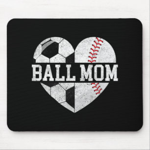 Ball Mum Heart Fun Baseball Soccer Mum Mouse Pad