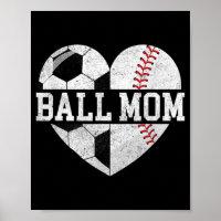 Ball Mum  Heart Fun Baseball Soccer Mum 