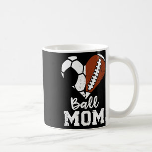 Ball Mum Heart Funny Football Soccer Mum Coffee Mug