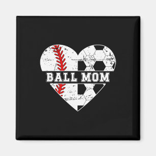 Ball Mum Heart Soccer Baseball Mum Soccer Baseball Magnet
