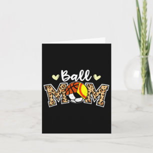 Ball Mum Leopard Softball Soccer Basketball Player Card