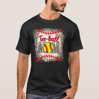 Ball Mum Mother's Day Teeball Mum Leopard  Sports  T-Shirt