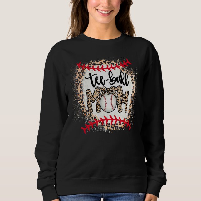 Ball Mum Mother's Day Teeball Mum Leopard Sweatshirt (Front)
