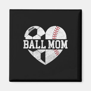 Ball Mum Shirt Heart Funny Baseball Soccer Mum Magnet