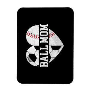 Ball Mum Shirt Heart Funny Baseball Soccer Mum Magnet