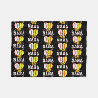 Ball Nana Softball Baseball Lovers Funny Mother's Fleece Blanket