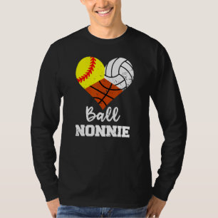 Ball Nonnie Heart Softball Volleyball Basketball N T-Shirt