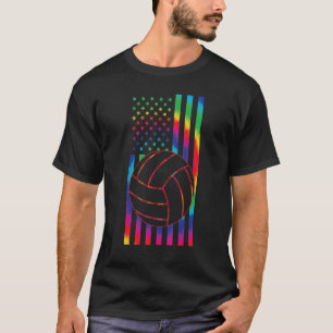 Ball Of Basketball Tie Dye American Flag Basketbal T-Shirt