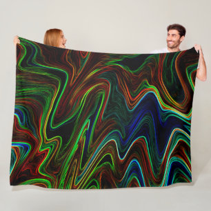 Ball of coloured wool rolled out, what does it do? fleece blanket