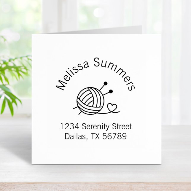 Ball of Knitting Yarn Craft Arch Address Rubber Stamp (Creator Uploaded)
