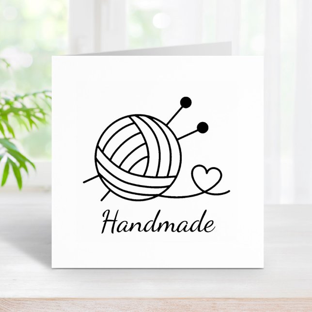 Ball of Knitting Yarn Craft Handmade Rubber Stamp (Creator Uploaded)