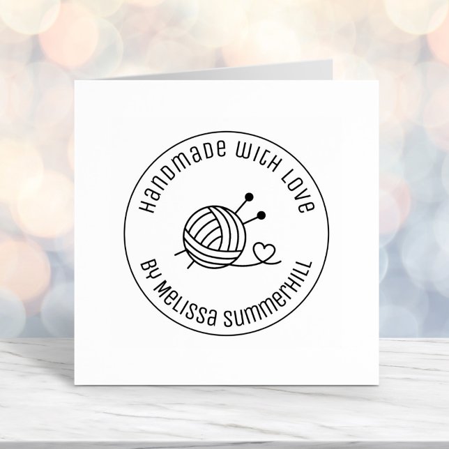 Ball of Knitting Yarn Craft Handmade with Love 1 Self-inking Stamp (Creator Uploaded)