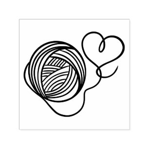 Ball of Yarn, ball of wool stamp, knitting gift, Self-inking Stamp