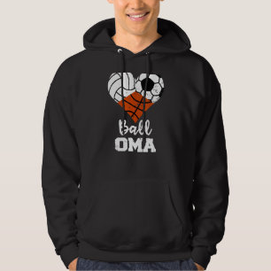 Ball Oma Heart  Volleyball Soccer Basketball Oma 1 Hoodie
