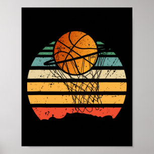 Ball On Basket Basketball Vintage Sport Player Coa Poster