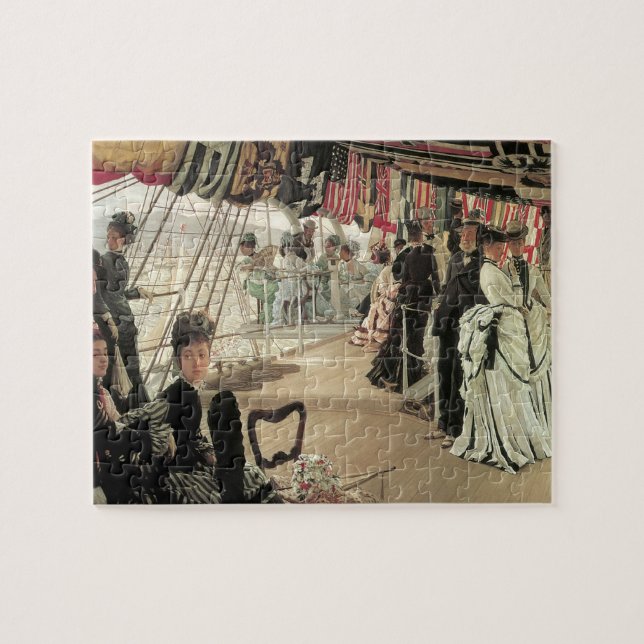 Ball on Shipboard by James Tissot, Victorian Art Jigsaw Puzzle (Horizontal)