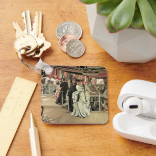 Ball on Shipboard by James Tissot, Victorian Art Key Ring