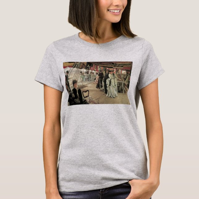 Ball on Shipboard by James Tissot, Victorian Art T-Shirt (Front)