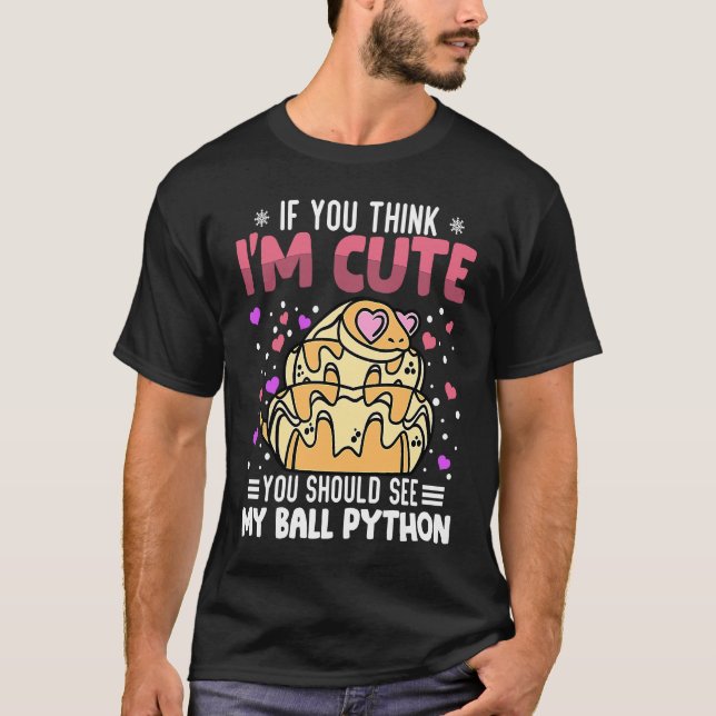 Ball Python Heart Valentine's Day Animal For Women T-Shirt (Front)