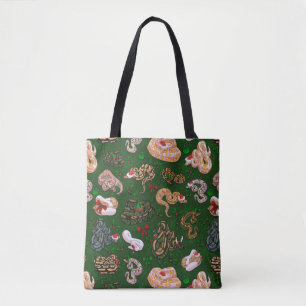 Ball Python Morph Holiday Green Tote