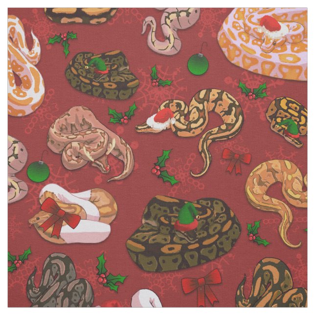 Ball Python Morph Holiday Red Fabric (Swatch)