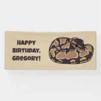 Ball Python Snake, Brown and Tan Personalised