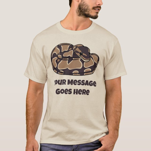 Ball Python Snake, Brown and Tan Personalised T-Shirt (Front)