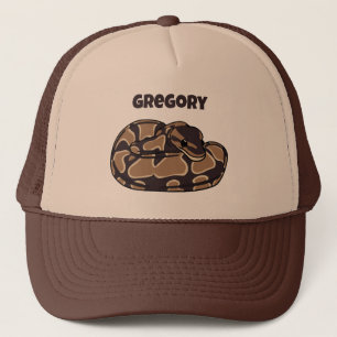 Ball Python Snake, Brown and Tan Personalised Trucker Hat