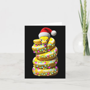 Ball Python Snake Christmas Hat Xmas Card