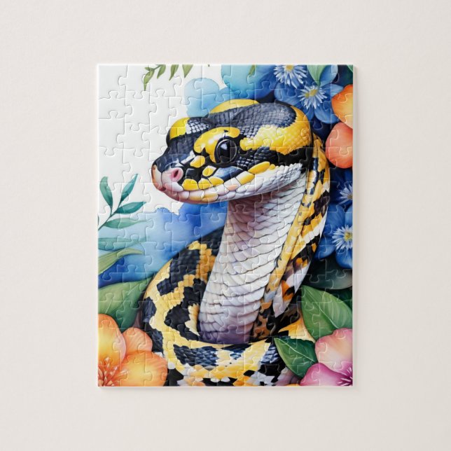 Ball Python Snake Family Pet Portrait Jigsaw Puzzle (Vertical)