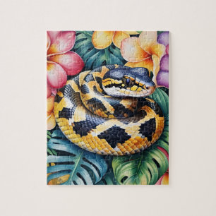 Ball Python Snake Family Pet Portrait Jigsaw Puzzle