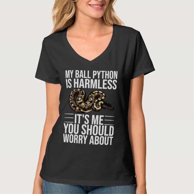 Ball Python Snake  Men Women T-Shirt (Front)