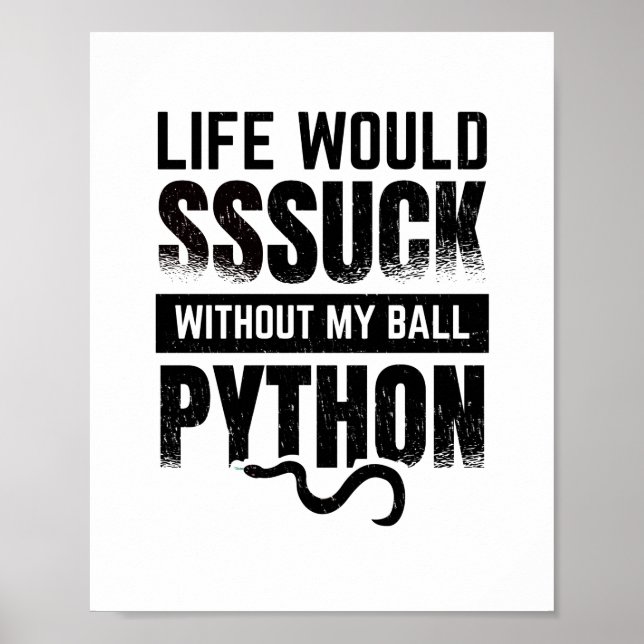 Ball Python | Snake Pet Reptile Gift Poster (Front)