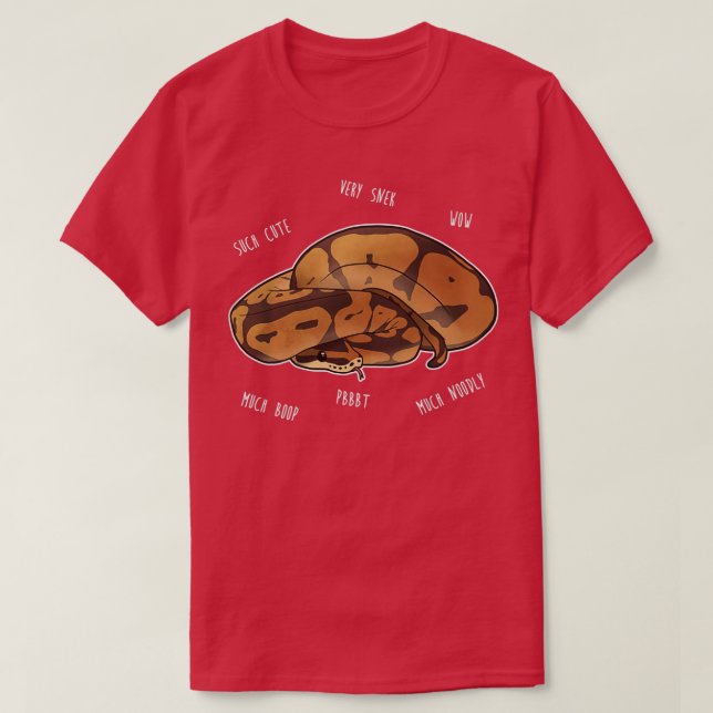 Ball Python Wow Snek  T-Shirt (Design Front)