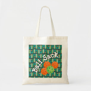 Ball Sack for Pickleballs - Teal, Orange, & Green  Tote Bag