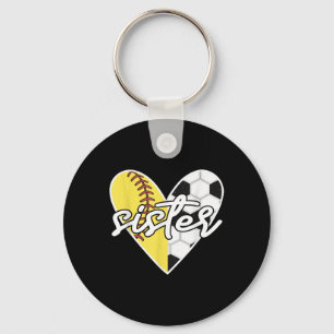 Ball Sister Softball Soccer Mama Player Key Ring