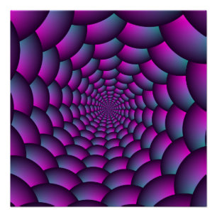Ball Spiral in Pink Blue and Purple Perfect Poster