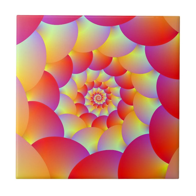 Ball Spiral in Red Yellow and Orange Tile (Front)