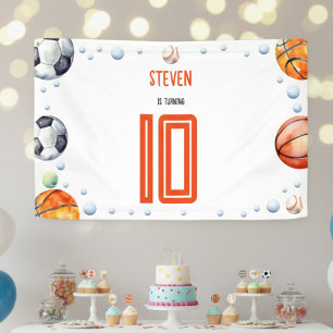 Ball sports kids birthday banner