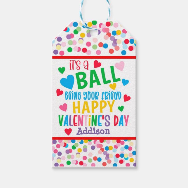 Ball Valentine favour tag (Front)