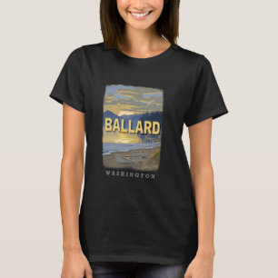 Ballard Washington Seattle WA Sunset at Golden Gar T-Shirt