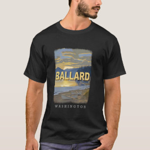 Ballard Washington Seattle WA Sunset at Golden Gar T-Shirt