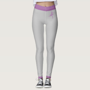 Ballarina Pink & Grey Design 1 Leggings