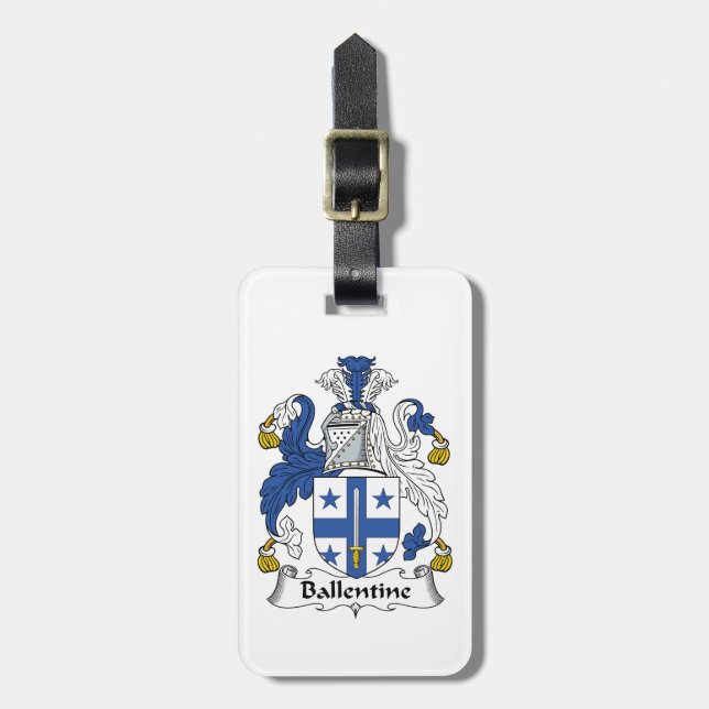 Ballentine Family Crest Luggage Tag (Front Vertical)