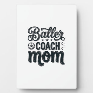 Baller Coach Mum Vintage Soccer Shirt Design_1 Plaque