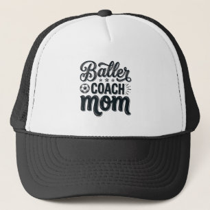 Baller Coach Mum Vintage Soccer Shirt Design_1 Trucker Hat