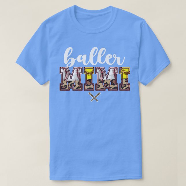 Baller Mimi Baseball Softball Mimi Grandma Premium T-Shirt (Design Front)