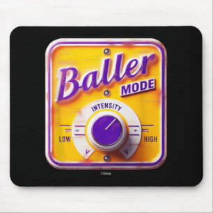 Baller Mode Sign - Basketball Intensity In Purple Mouse Pad