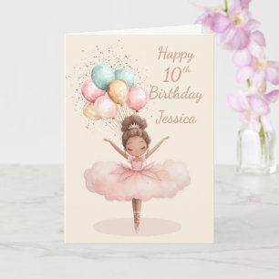 Ballerina 10th Birthday Card Folded Greeting Card~